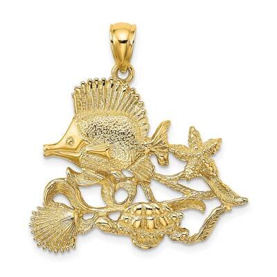 Aquarium Story Charm 14k Gold Polished &amp; Textured K7693, MPN: K7693, 637218012602