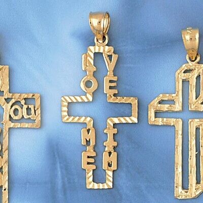 Dazzlers Jewelry Cross Pendant Necklace Charm Bracelet in Yellow, White or Rose Gold 7914, MPN: DZ-…