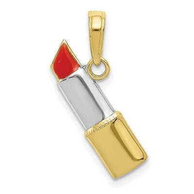 Enameled Lipstick Charm 10k Gold with Rhodium 10M2779, MPN: 10M2779,