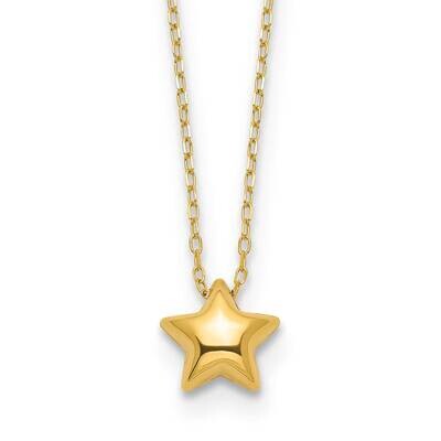 Puffed Star 16.5 Inch Necklace 14k Gold Polished SF2898-16.5, MPN: SF2898-16.5, 883957931548