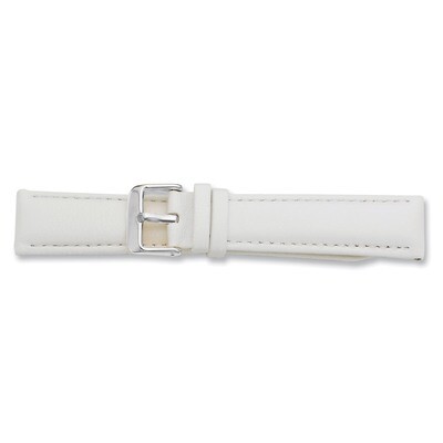 20mm White Glove Leather Watch Band 7.75 Inch Silver-tone Buckle BAW197-20, MPN: BAW197-20, 8867741…