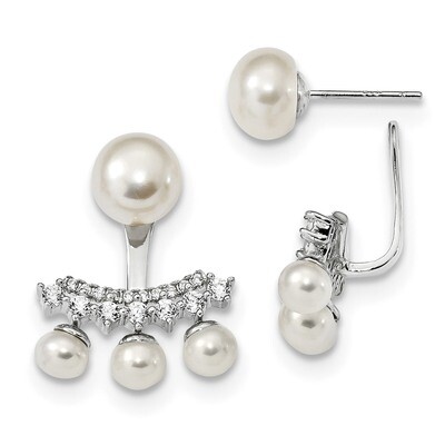 White Cultured Freshwater Pearl Earrings Sterling Silver Rhodium-plated QE13882, MPN: QE13882, 1911…