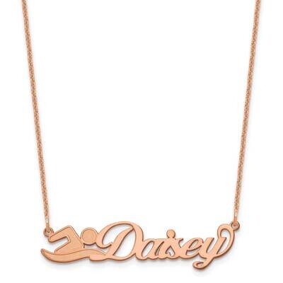 Customized Name Plate Necklace 14k Rose Gold Small XNA1049R, MPN: XNA1049R,