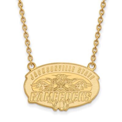 Jacksonville State University Large Pendant with Chain Necklace 14k Yellow Gold 4Y010JAC-18, MPN: 4…