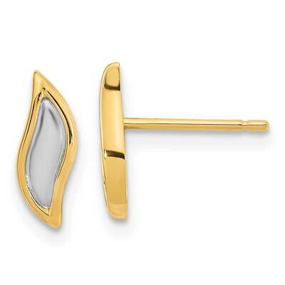 White Rhodium Teardrop Post Earrings 14k Gold YE1985, MPN: YE1985, 191101799143