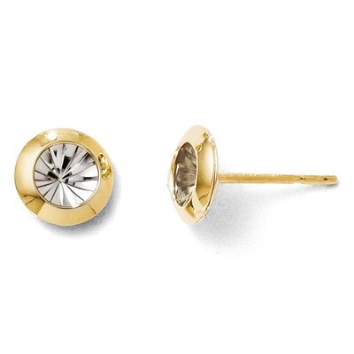 Leslie&#39;s Rhodium and Polished and Diamond-cut Post Earrings - 14k Gold HB-LE619, MPN: LE619, 883957…