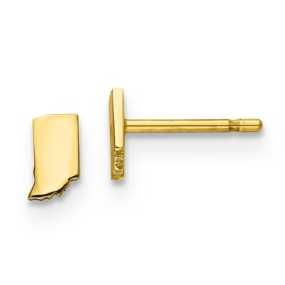 Indiana State Small Earrings 14k Yellow Gold Engravable XNE50Y-IN, MPN: XNE50Y-IN, 886774758978