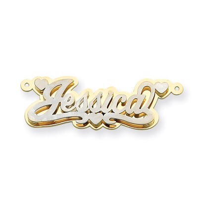 Polished 3D Nameplate 14k Two-Tone Gold XNA241T, MPN: XNA241T, 191101542367