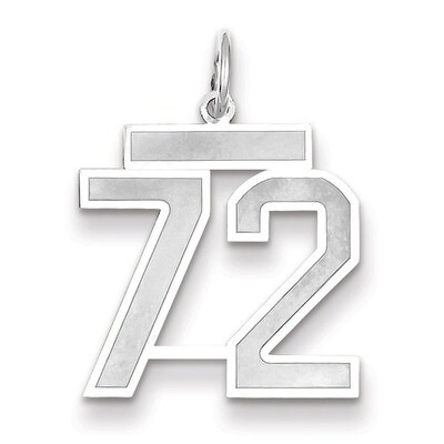 Number 72 Charm Medium Satin 14k white Gold WSM72, MPN: WSM72, 883957079349