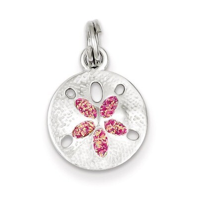 Enamel Sand Dollar Charm Sterling Silver QC6323, MPN: QC6323, 191101561122