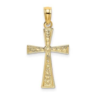 Engraved Cross with Flared Tips Charm 14k Gold K8408, MPN: K8408, 637218017126