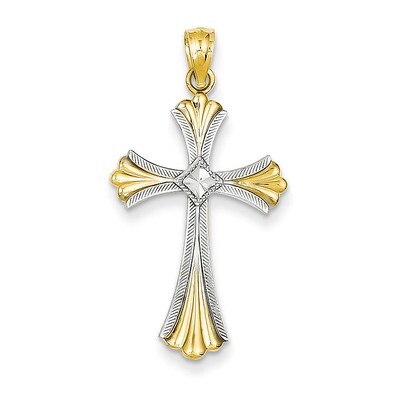 Cross Pendant 14k Gold Diamond-cut C4480, MPN: C4480, 883957528779