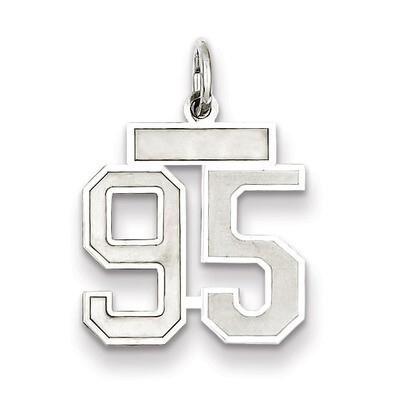 Charm Number 95 Satin Sterling Silver Small QPS95, MPN: QPS95, 191101283239