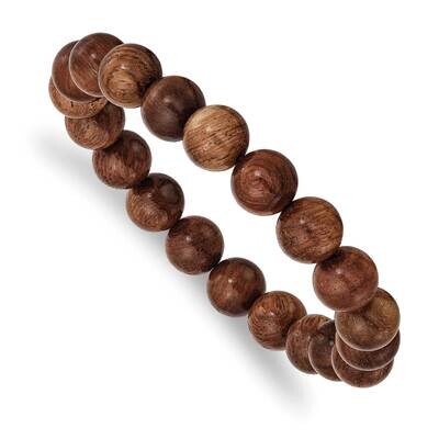 Burma Padauk Wood Beaded Stretch Bracelet SRB2804, MPN: SRB2804, 191101859281