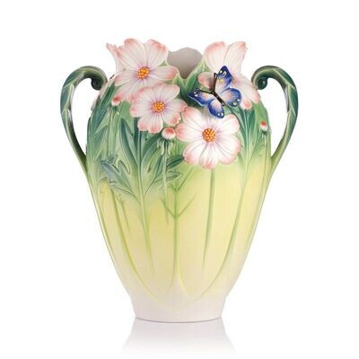 Franz Porcelain Cosmos Of Color Cosmos and Butterfly Vase FZ03127, MPN: FZ03127,