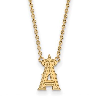 Los Angeles Angels Large Pendant with Chain Necklace Gold-plated Silver GP007ANG-18, MPN: GP007ANG-…