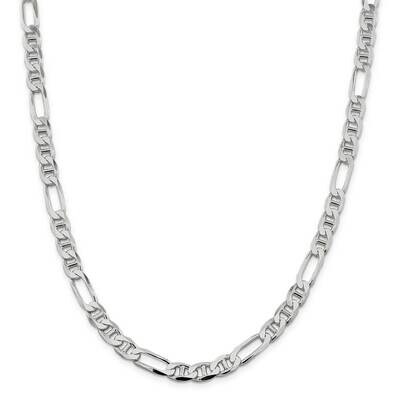 7.5mm Figaro Anchor Chain 28 Inch Sterling Silver QAF200-28, MPN: QAF200-28,