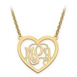 Small Laser Polished Heart Plate Monogram with Chain 14k Gold XNA595Y, MPN: XNA595Y, 886774555065