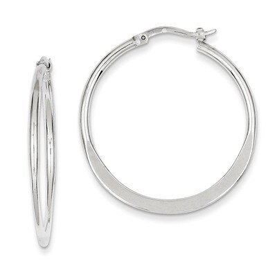 Polished Hoop Earrings Sterling Silver Rhodium-plated QE8203, MPN: QE8203, 883957547237