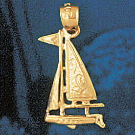 Dazzlers Jewelry Sailboat Pendant Necklace Charm Bracelet in Yellow, White or Rose Gold 1257, MPN: …