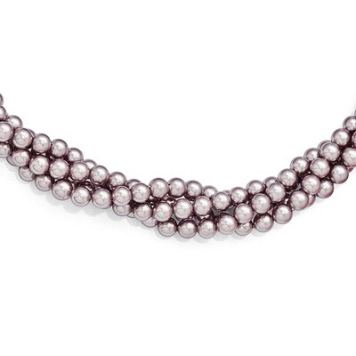 4Row 4-5Mm Purple Shell Bead Twist Necklace Sterling Silver QMJN440PU-20, MPN: QMJN440PU-20, 886774…