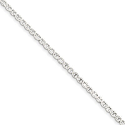7 Inch 4mm Polished Flat Anchor Chain Sterling Silver QLFA080-7, MPN: QLFA080-7, 886774115351