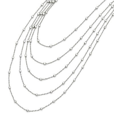 Leslie&#39;s Polished Five Strand Necklace - Sterling Silver HB-QLF408-16, MPN: QLF408-16, 886774987637