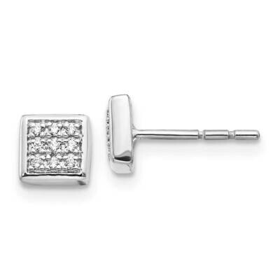Post Earrings 14k White Gold Diamond EM5471-010-WA, MPN: EM5471-010-WA, 813455010834