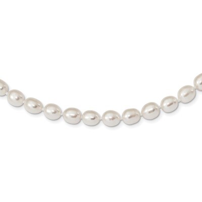 7-8mm White Freshwater Cultured Rice Pearl Necklace 18 Inch Sterling Silver Rhodium QH5171-18, MPN:…