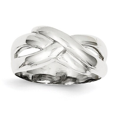 Polished X Dome Ring 14k White Gold D906, MPN: D906, 886774094298
