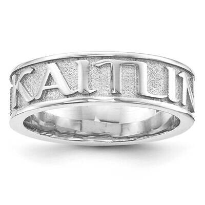 Casted High Polish with Sandblast background Ring Sterling Silver Rhodium-plated XNR60SS, MPN: XNR6…