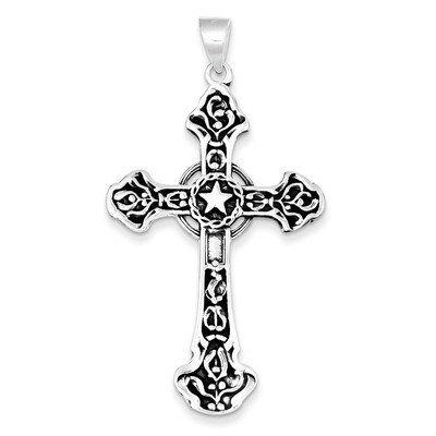 Cross Pendant Antiqued Sterling Silver QC4346, MPN: QC4346, 883957910802
