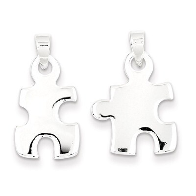 Puzzle Pieces Pendant Sterling Silver Polished QC7719, MPN: QC7719, 883957138305
