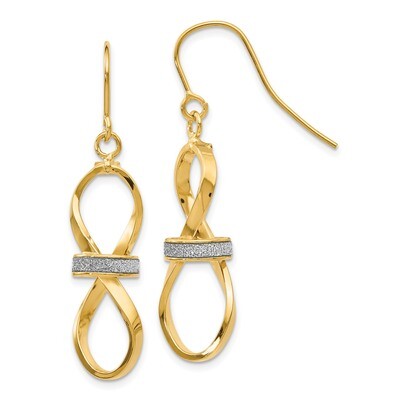 Leslie&#39;s Glitter Infused Dangle Earrings 14k Gold Polished HB-LE1134, MPN: LE1134, 191101553127