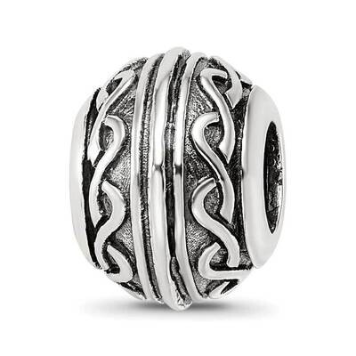 Antiqued Pattern Bead Sterling Silver QRS4065, MPN: QRS4065,