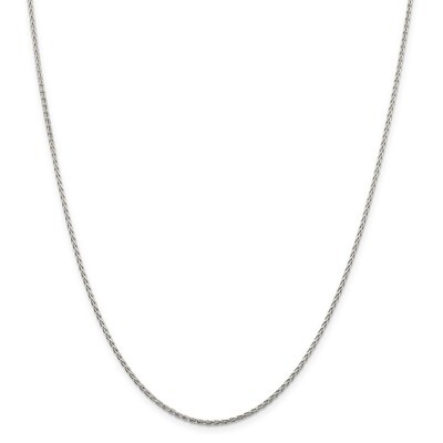 24 Inch 1.5mm Diamond-Cut Spiga Chain Sterling Silver Rhodium-plated QDS045R-24, MPN: QDS045R-24, 8…