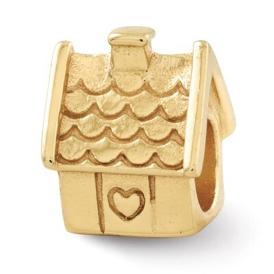 Gold-plated House Bead - Sterling Silver QRS343GP, MPN: QRS343GP, 883957680828