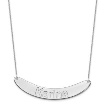 Polished Curved Arial Rounded Bar Necklace 10k White Gold Large 10XNA1245W, MPN: 10XNA1245W,
