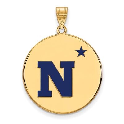 Navy XLarge Enamel Disc Pendant Gold-plated Silver GP015USN, MPN: GP015USN, 886774919096
