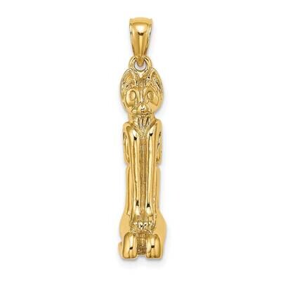 Marco Island Cat Charm 14k Gold 3-D Polished K8684, MPN: K8684, 63721809307