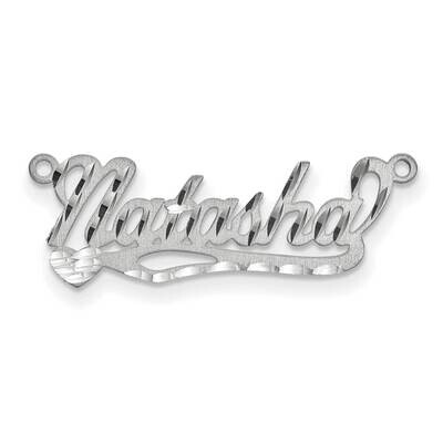 .013 Gauge White Gold Satin Diamond-cut Name Plate 14k Gold XNA191W, MPN: XNA191W, 883957972350