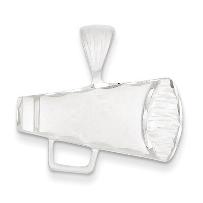 Finish Diamond Cut Megaphone Pendant Sterling Silver Satin QC5103, MPN: QC5103, 883957582085