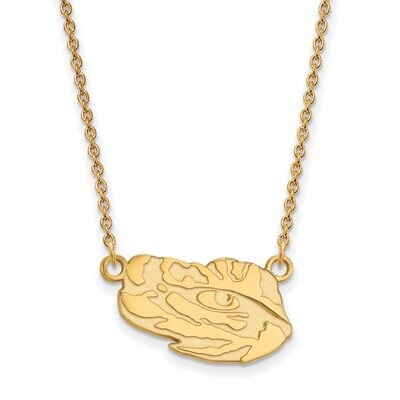 Louisiana State University Small Pendant with Chain Necklace Gold-plated Silver GP069LSU-18, MPN: G…