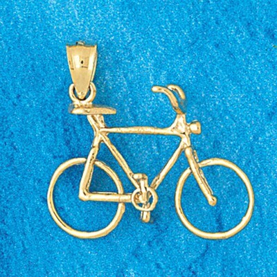 Dazzlers Jewelry Biker Bicycle Pendant Necklace Charm Bracelet in Yellow, White or Rose Gold 3653, …