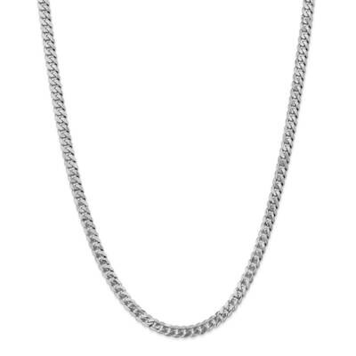 5.75mm Flat Beveled Curb Chain 22 Inch 14k White Gold WFBU140-22, MPN: WFBU140-22, 883957172545