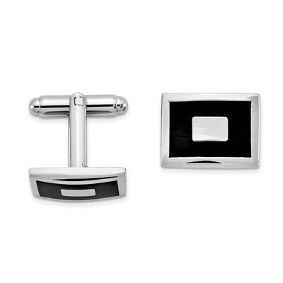Enameled Rectangular Cufflinks Silver-tone GM16937, MPN: GM16937, 788089135645