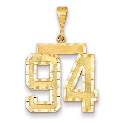 Number 94 Charm 14k Gold Large Diamond-cut LN94, MPN: LN94, 883957123233