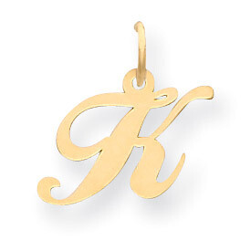 Initial K Charm 14K Gold Small Fancy Script YC650K, MPN: YC650K, 886774136578