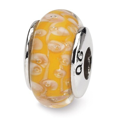 ReflectionsYellow Hand-blown Glass Bead - Sterling Silver QRS591, MPN: QRS591, 883957725017