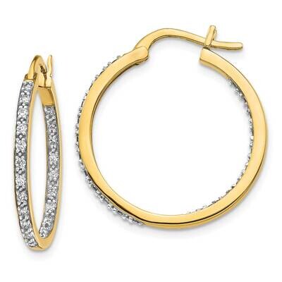 In &amp; Out Hoop Earrings 14k Gold Diamond EM5423-050-YA, MPN: EM5423-050-YA, 191101536724